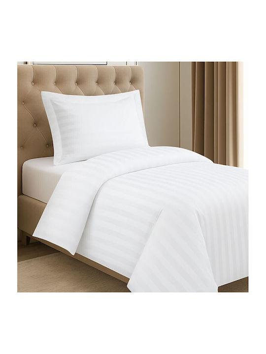 DeLuxe Pucioasa Set Husă de Pilotă Single cu Față de Pernă & 1 Cearsaf 150x220 Alb
