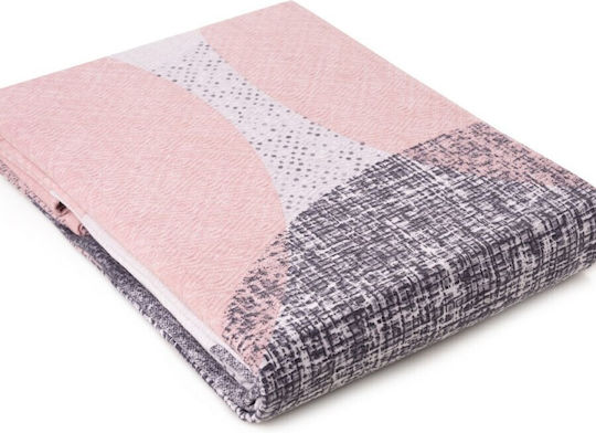 Cottonbox Husă Pentru Pilotă Dublă 200x230 Leron Gri/Roz