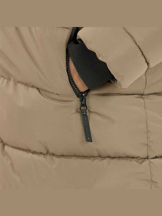 Lang Damen Puffer Jacke Wasserdicht für Winter Fallen Rock