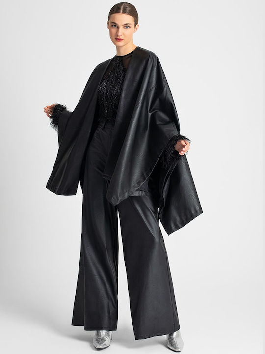 Moutaki Women's Fabric Palazzo Pants Black Moutaki Women's Fabric Palazzo Pants Black