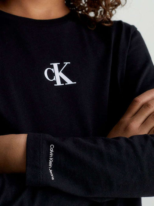 Παιδική Μπλούζα Μακρυμάνικη Μαύρη Logo Ls