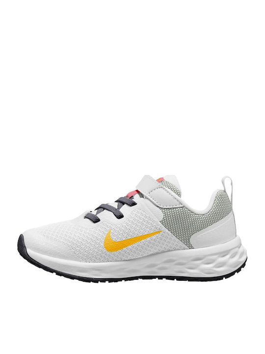Revolution Revolution 6 Kids Sports Shoes Running with Hoop & Loop Closure White / Sea Coral / Gridiron / Laser Orange