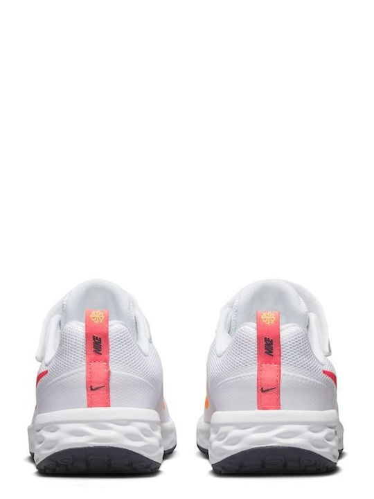Revolution Revolution 6 Kids Sports Shoes Running with Hoop & Loop Closure White / Sea Coral / Gridiron / Laser Orange