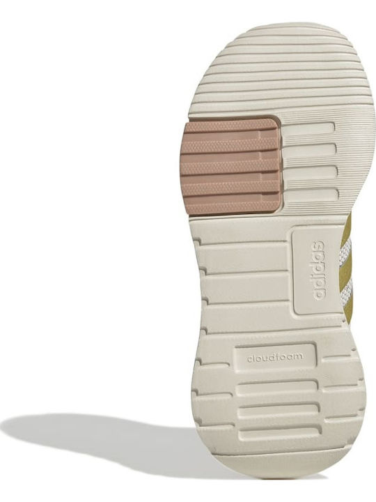 Racer Tr Kids Sports Shoes Running with Hoop & Loop Closure Aluminium / Gold Metallic / Magic Beige