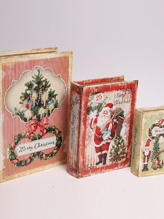Eurolamp Vintage Decorative Wooden Books Set 3 Pieces 30x22x7.5 23x17x6 16x11x4.5cm Eurolamp