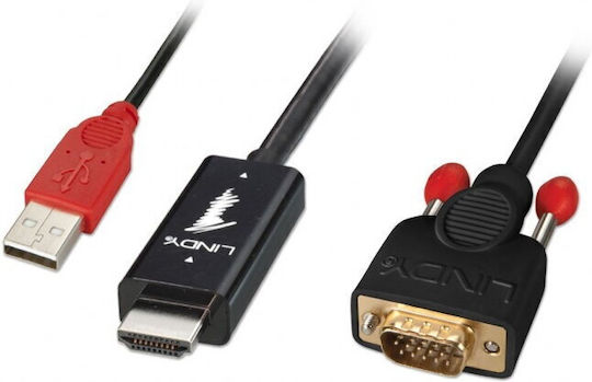 Lindy Μετατροπέας DisplayPort / HDMI male σε DisplayPort / HDMI female 1τμχ 41456