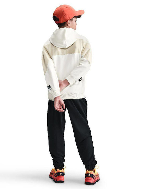 Nike Fleece Παιδικό Φούτερ με Κουκούλα και Τσέπες Λευκό