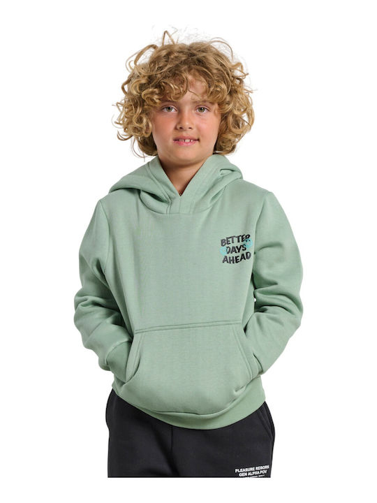 Kids Sweatshirt with Hood and Pockets Sage