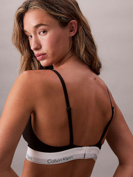 Calvin Klein Icon Cotton Modal Unlined Triangle Bralette Black Calvin Klein Icon Cotton Modal Unlined Triangle Bralette Black