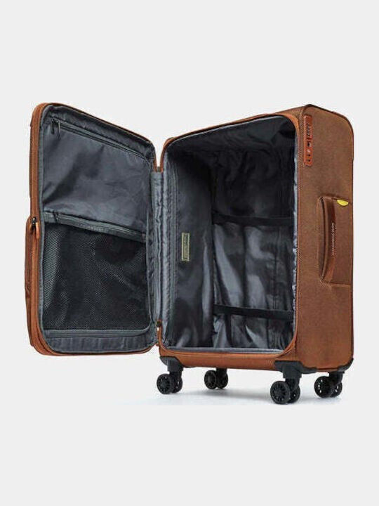 Mandarina Duck Zephyr Μεγάλη Βαλίτσα Ταξιδίου Υφασμάτινη Κεραμιδί με 4 Ρόδες Ύψους 78εκ.