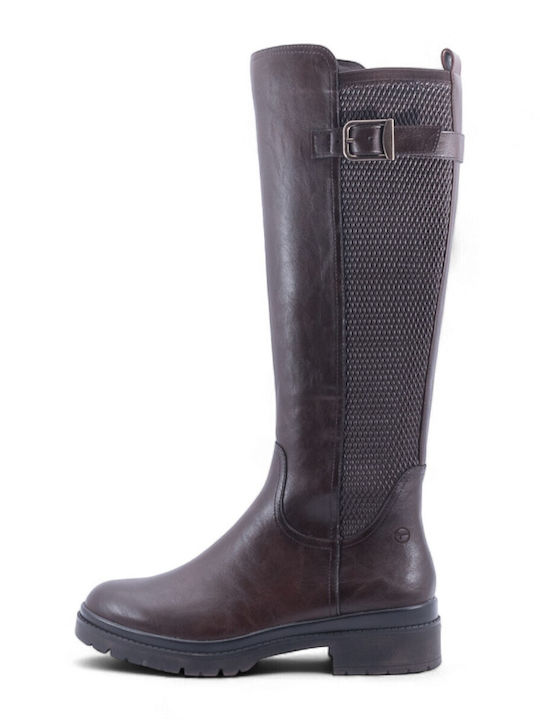 Women's Boots with Zipper Brown