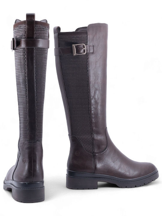 Women's Boots with Zipper Brown