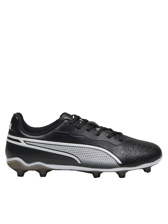 King Match Fg/Ag FG/AG Kids Soccer Cleats & Shoes with Molded Outsole Black