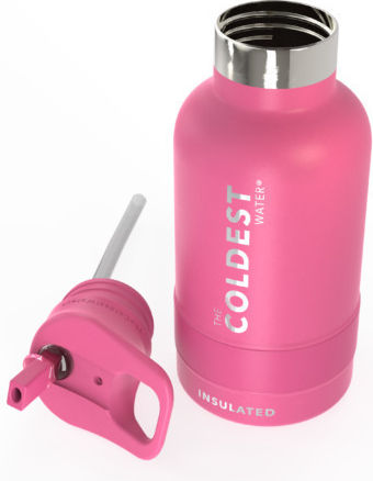 Proteas Filter Kinderflasche Thermos Rostfreier Stahl mit Strohhalm Rosa 355ml