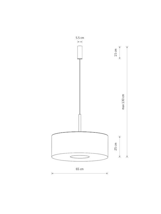 Nowodvorski Pendant Light White with Socket E27 65x130cm