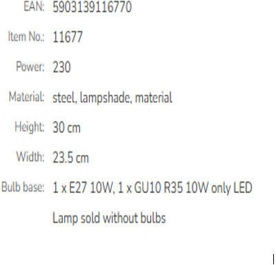 Nowodvorski Lamp Wall with Integrated LED Gray 23x25.5cm
