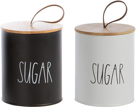 Nef-Nef Homeware Sugar Jar for Sugar with Metallic White Lid 10.4x10.4x13cm