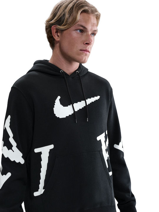 Club Sweatshirt with Hood Black