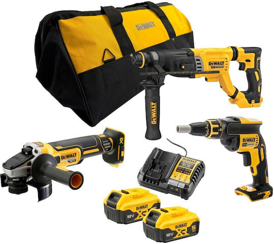 DEWALT DCK366P2 Σετ Δραπανοκατσάβιδο, Παλμικό Κατσαβίδι & Σκαπτικό 18V με 2 Μπαταρίες 5Ah και Θήκη