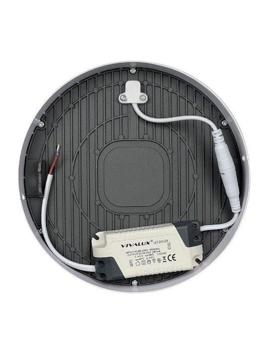 Vivalux Στρογγυλό Εξωτερικό LED Panel 24W με Φυσικό Λευκό Φως 4000K 22.5εκ.