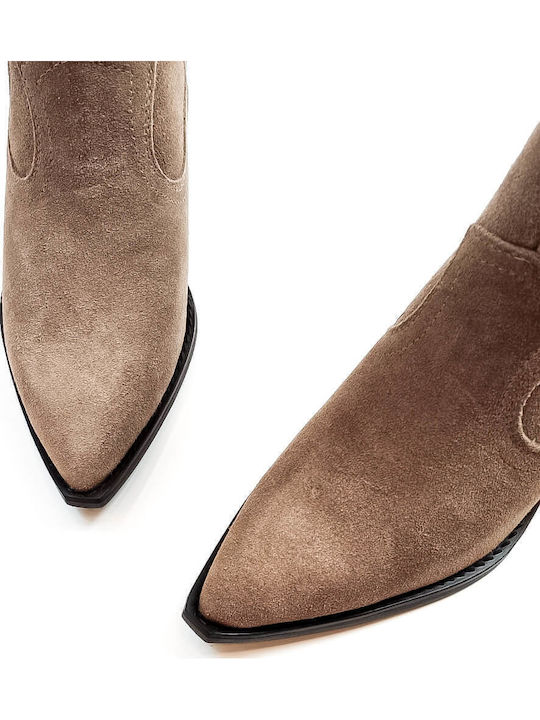Suede Women's Cowboy Boots Khaki