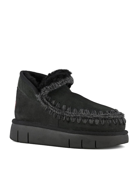 Eskimo Wildleder Stiefeletten Damen Schwarz