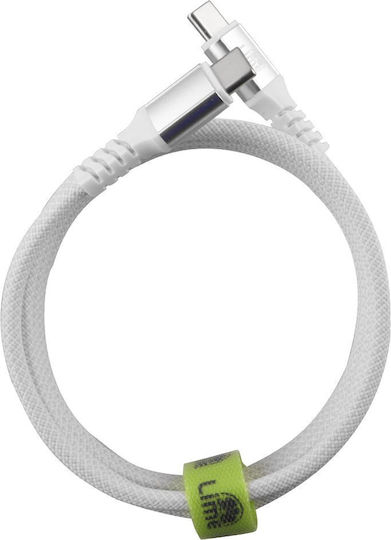 Lime Magnetic / Braided USB 2.0 Cable USB-C male - USB-C 68W Green 1.2m