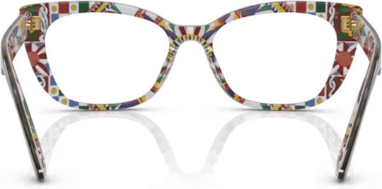 Dolce & Gabbana Пластмасов Рамка за Очила Котешко око Кафяв DG3357 3217