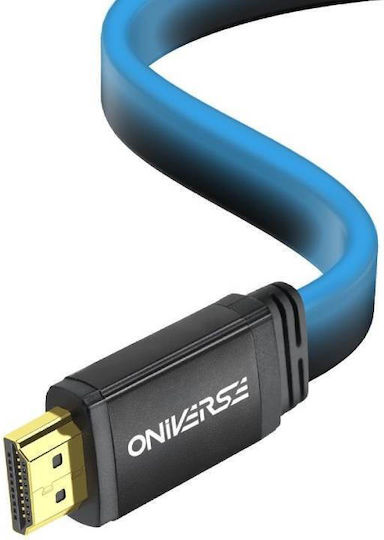 Oniverse Cabluri HDMI 2.1 Ultra High Speed 48Gbps 4K 120Hz HDR VRR Flat HDMI de Sex Masculin - HDMI de Sex Masculin 2m Albastru