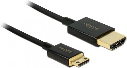DeLock HDMI 1.4 High Speed 1080p 120Hz Cable HDMI male - mini HDMI male 4.5m Μαύρο