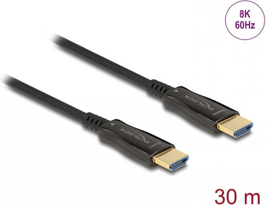 DeLock Active Optical HDMI 2.0 Premium High Speed 4K 60Hz HDR Cable HDMI male - HDMI male 30m Μαύρο