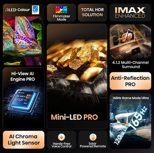 Hisense Smart Τηλεόραση 55" 4K UHD Mini LED 55U8Q (2025)
