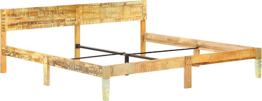 Κρεβάτι King Size Ξύλινο Μπεζ για Στρώμα 200x200cm