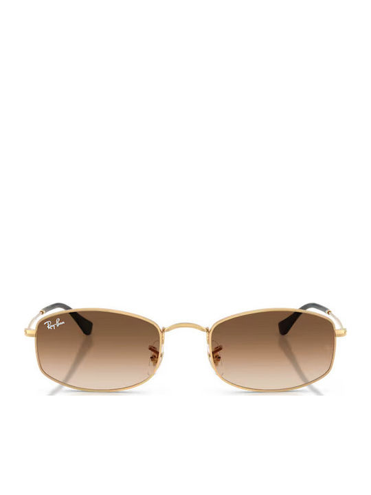 Ray Ban Women Sunglasses with Gold Metallic Frame and Brown Gradient Lens RB3832 001/51