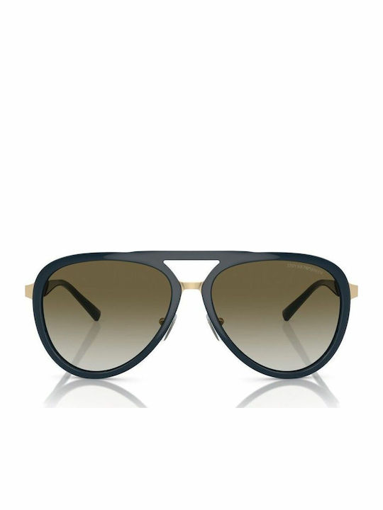Emporio Armani Unisex Γυαλιά Ηλίου με Μαύρο Σκελετό και Καφέ Ντεγκραντέ Φακό