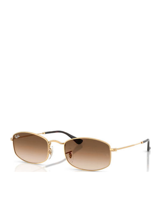 Ray Ban Women Sunglasses with Gold Metallic Frame and Brown Gradient Lens RB3832 001/51