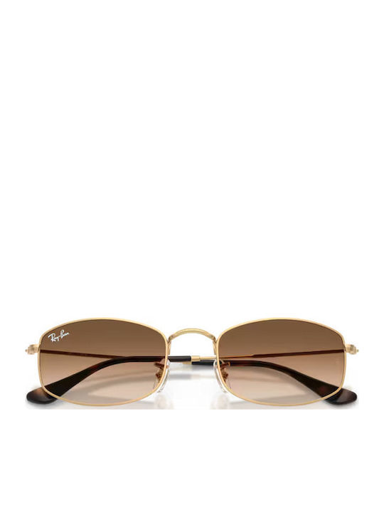 Ray Ban Women Sunglasses with Gold Metallic Frame and Brown Gradient Lens RB3832 001/51