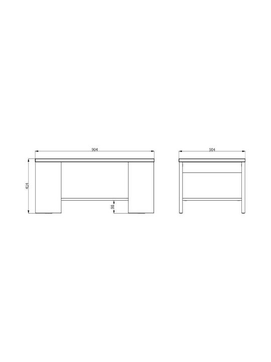 Rectangular Central Coffee Table Union Wooden Sonoma Oak W90.5xD50.5xH41.5cm