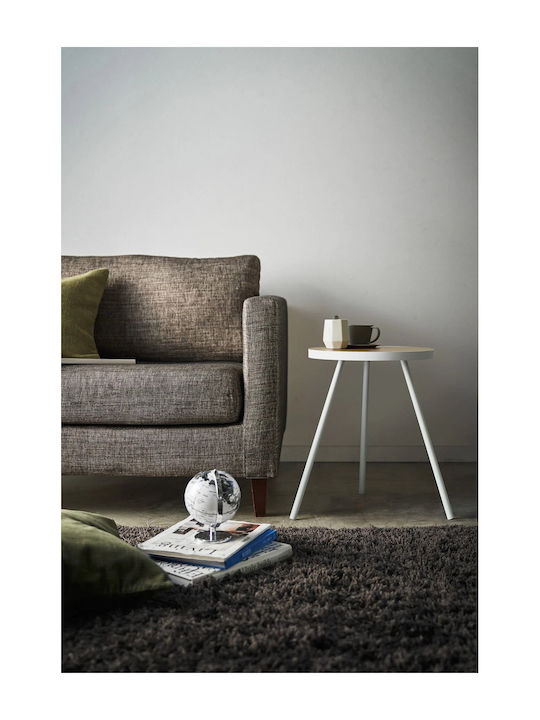 Rund Beistelltisch aus Massivholz Beige B48xT49xH50cm