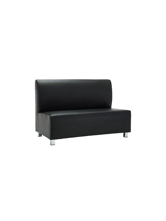 Woodwell Bandy Doppelsitzer Sofas Künstliches Leder Schwarzer 130x71x88cm E952,22