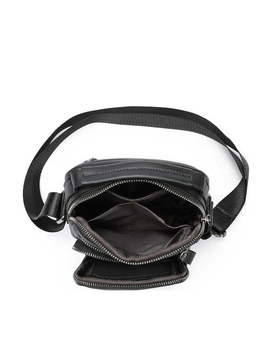 Leather Men's Shoulder / Crossbody Bag Black