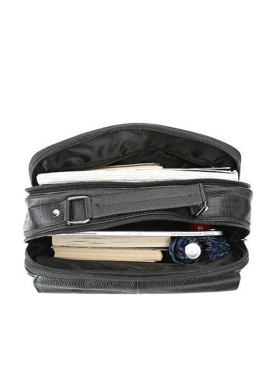 Herren Ledertasche Schulter / Crossbody Schwarz