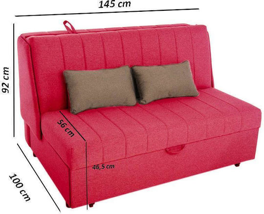 Montana Two-Seater Couch Bed Fuchsia 145x100x92 cm