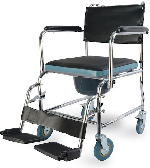 Medical Brace Αναπηρικό Αμαξίδιο Μπάνιου 43cm MB.W2052 Ασημί