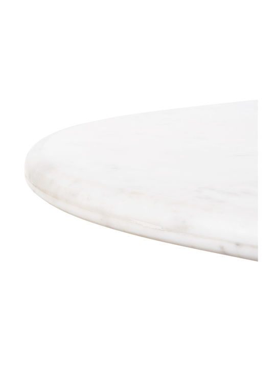 Oval Central Coffee Table Purger Made of Solid Mango Wood White Marble W120xL70xH38cm