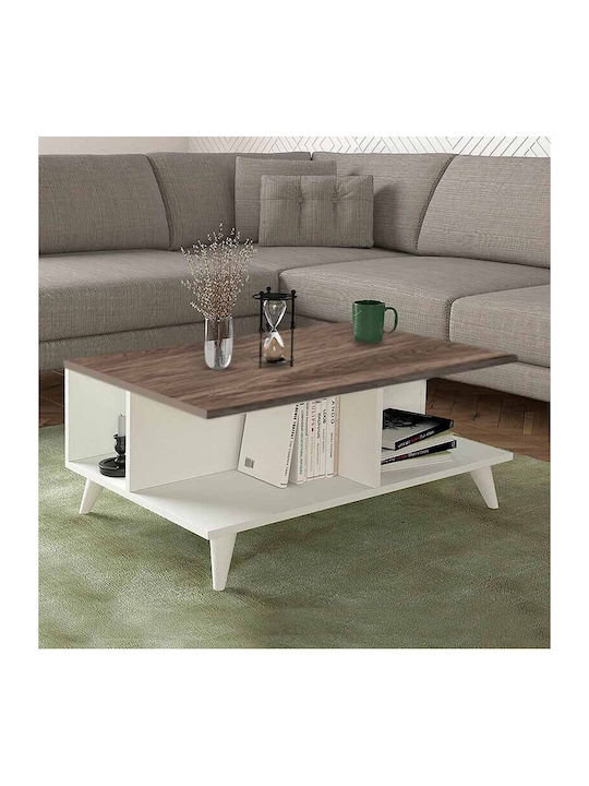 Rectangular Central Coffee Table Sedra Wooden Brown W90xL60xH38.6cm