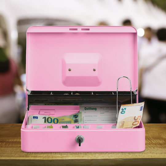 Relaxdays Cutie de Bani Bancnote Monede Roz 8,5 X 30,5 X 24,5 Cm