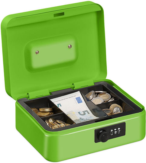 Cutie de Bani Bancnote Monede Relaxdays Verde 8,5 x 20 x 17 cm