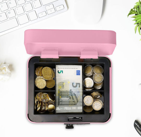 Cash Box Banknotes Coins Relaxdays Pink 8.5 X 20 X 17 Cm