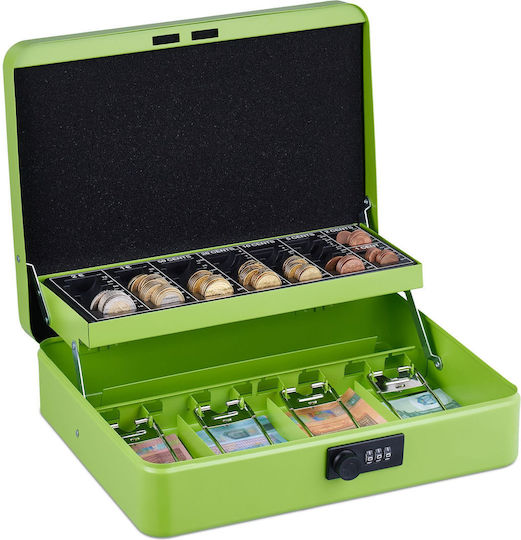 Money Box Banknotes Coins Relaxdays 8.5 X 30.5 X 25 Cm Green